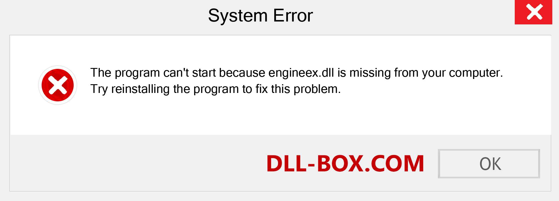  engineex.dll file is missing?. Download for Windows 7, 8, 10 - Fix  engineex dll Missing Error on Windows, photos, images